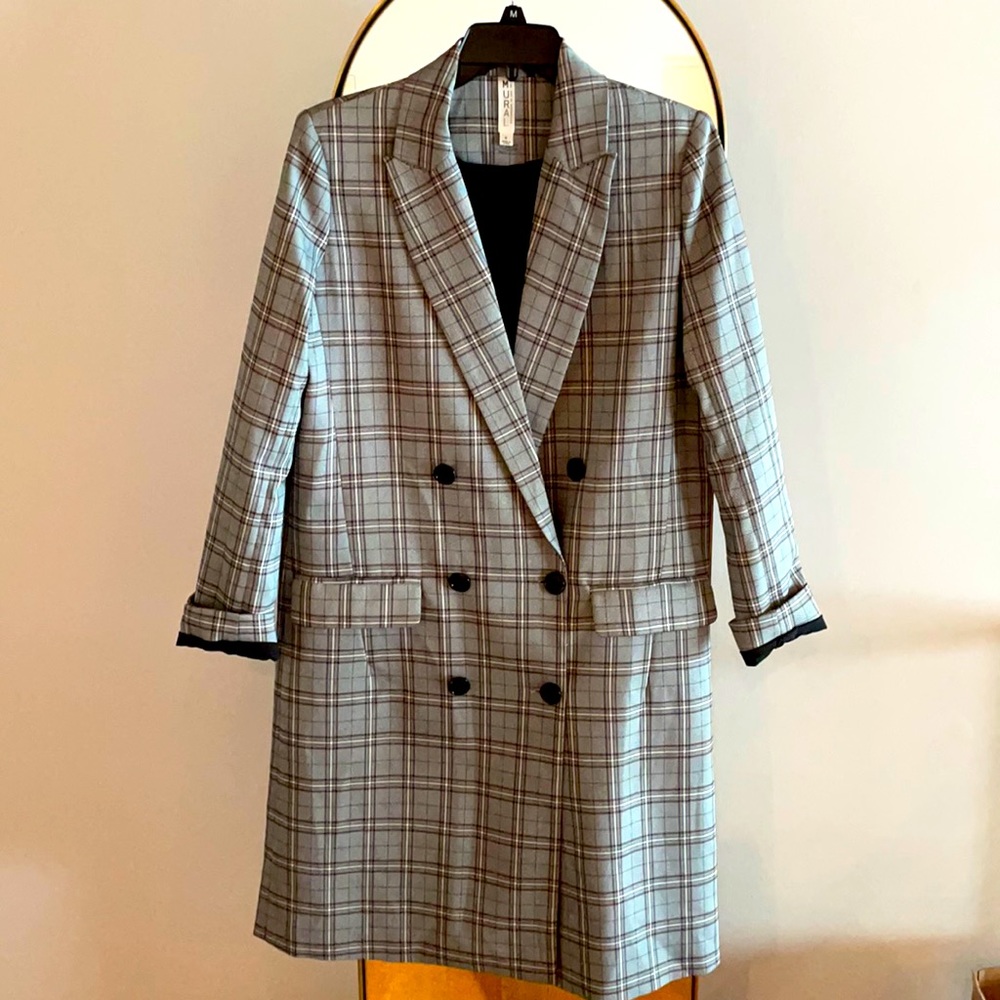Plaid oversized blazer (never worn)